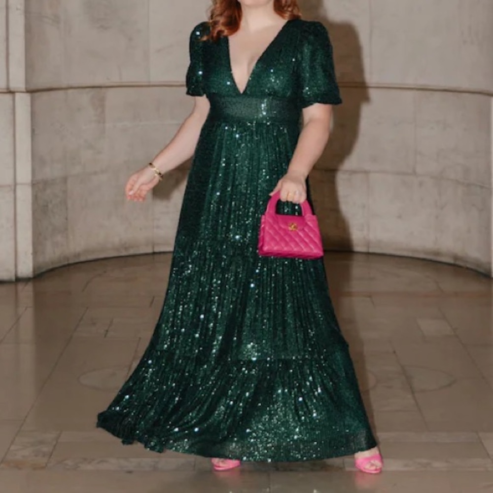 NWT Sail to Stable x Style Charade Emerald Ava Sequin Maxi Dress in Size XS - Picture 7 of 8